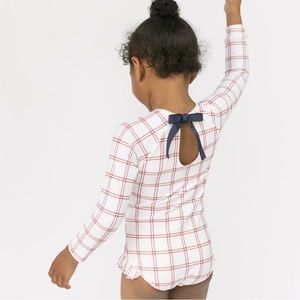 Minnow Windowpane Rash Guard One Piece Swimsuit Size 2T